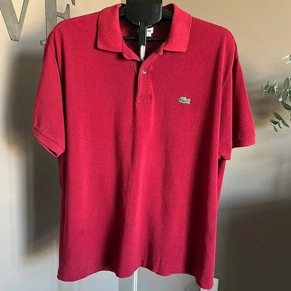 Lacoste Maroon Polo Shirt Classic Design Size 8 ‘80’s Preppy Vintage - Picture 1 of 6